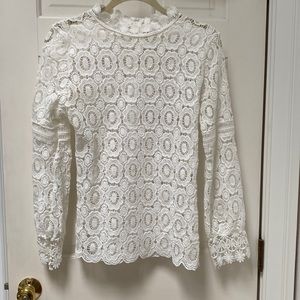 Crochet looking white shirt